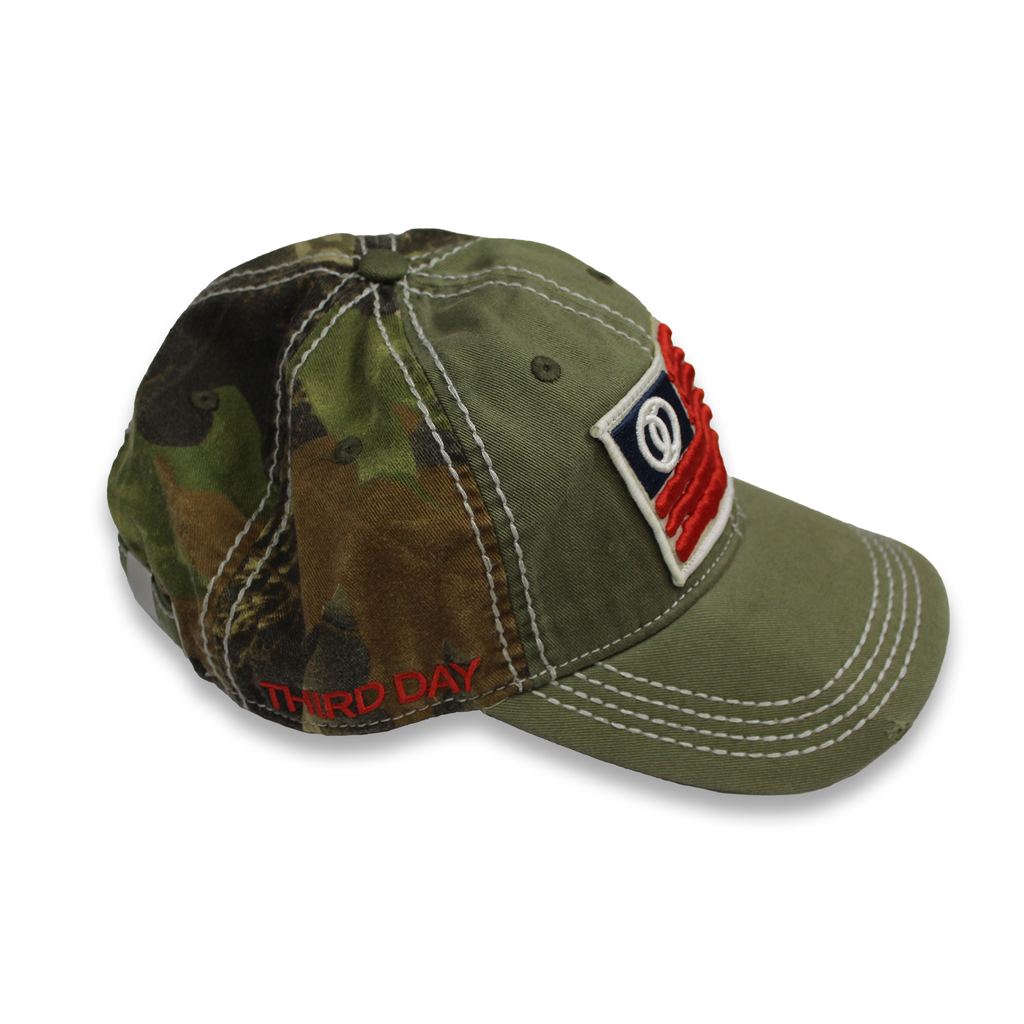 Third day flag camo green hat